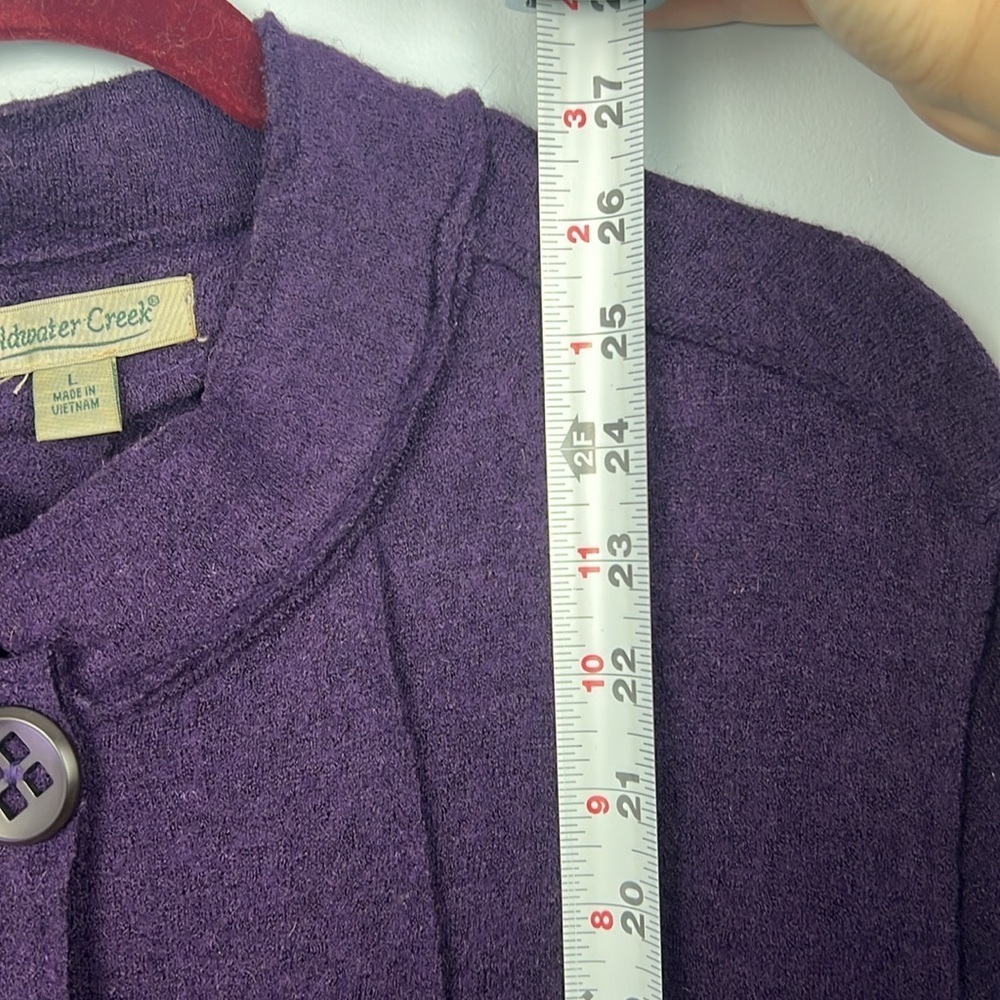 Coldwater Creek large purple wool felted art to wear button down chore coat - Picture 8 of 10